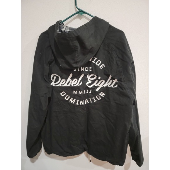 REBEL 8 Rebel8 R8 Worldwide Domination Embroided Logo Hooded Jacket XXL RARE